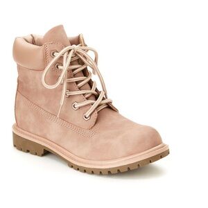 UNIONBAY Macon Dusty Pink Lace-Up Moto Booties